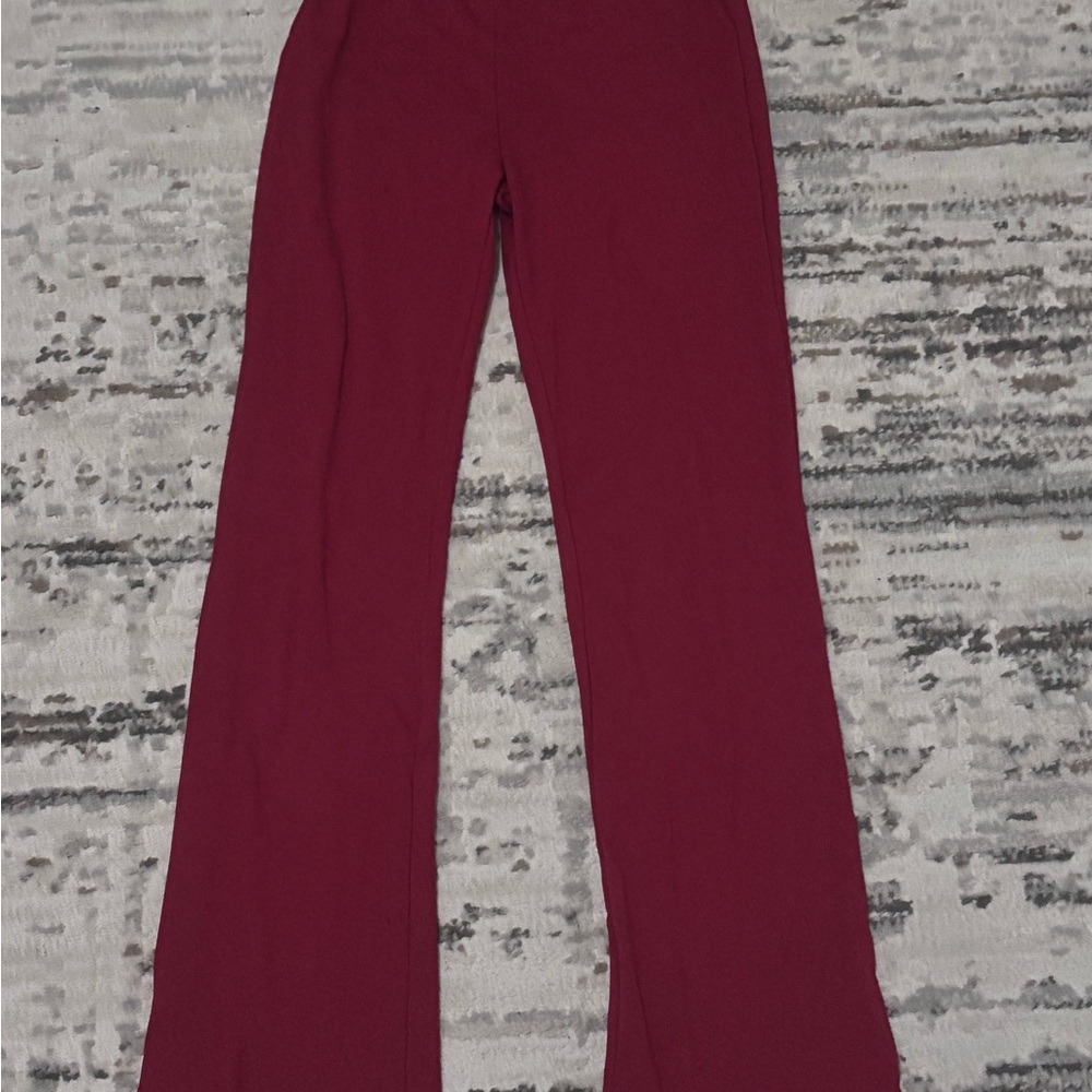 SHEIN Red Boot Cut Flare Jumpsuit